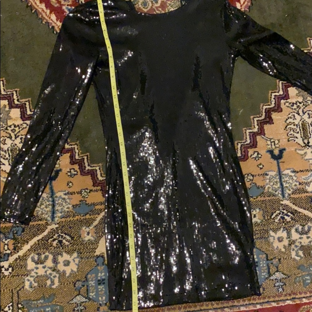 Mini black dress sequin 70s sparkly